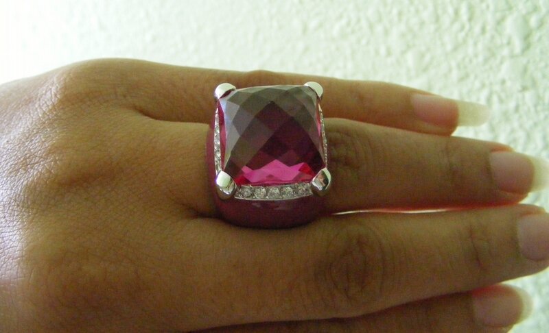 ring with large pink gemstone