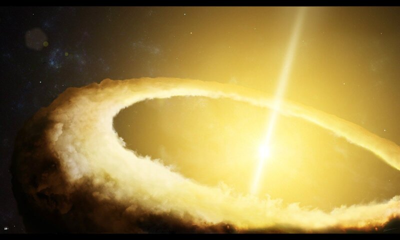 Ringed Planet with Star