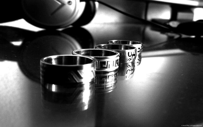 rings on a reflective surface