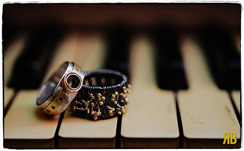 rings on piano keys