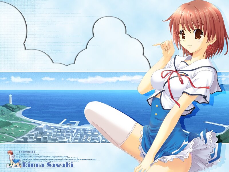 Rinna Sawaki by the sea
