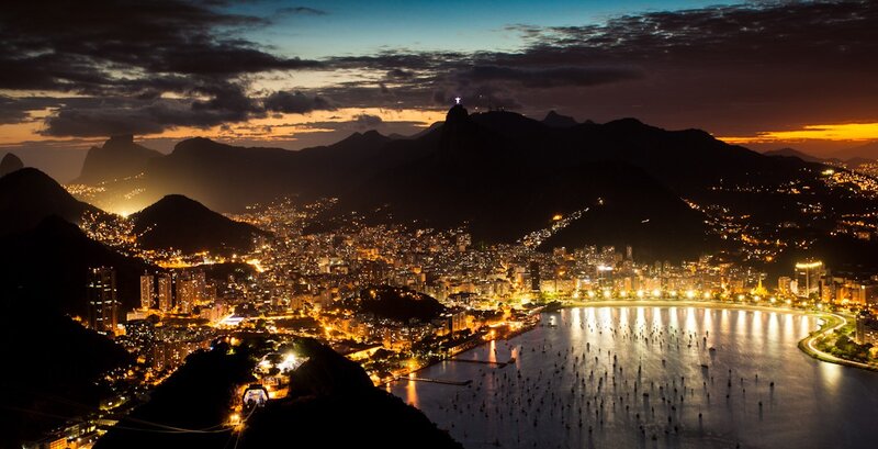 Rio De Janeiro Cityscape — Black, Dramatic