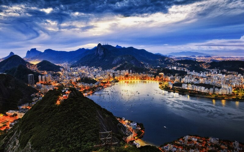 Rio De Janeiro Cityscape — Blue, Dramatic, Night