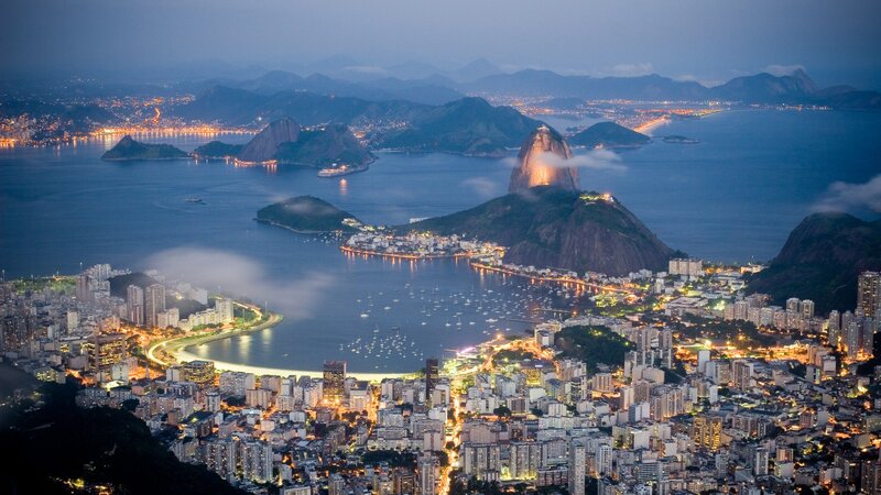 Rio De Janeiro Cityscape — Blue, Serene, Night