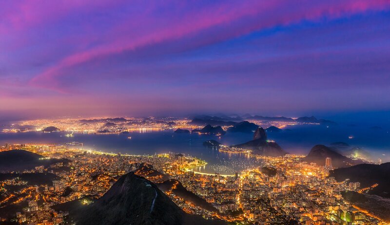 Rio De Janeiro Cityscape — Purple
