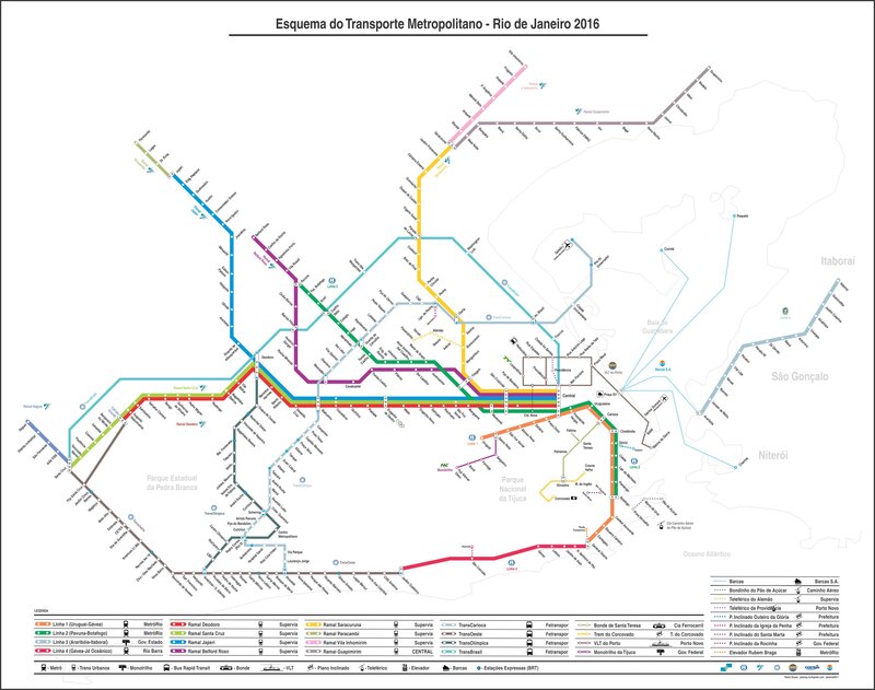 Rio de Janeiro Metro Map 2016
