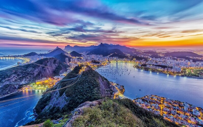 Rio De Janeiro Skyline — Blue, Dramatic, Sunset