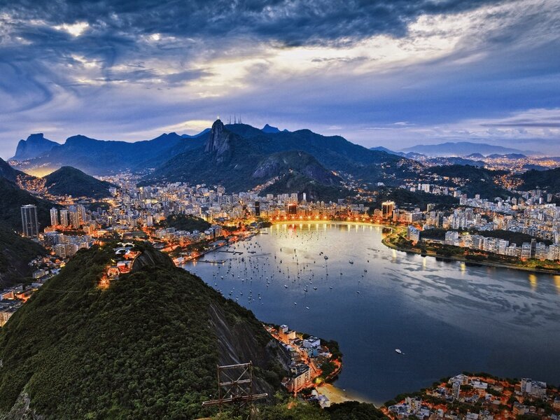 Rio De Janeiro Skyline — Blue, Dramatic