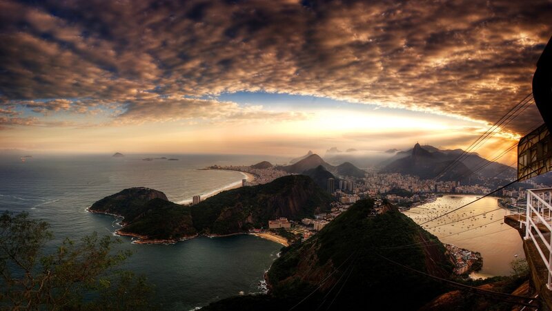 Rio De Janeiro Skyline — Orange, Dramatic, Sunset, Photograph
