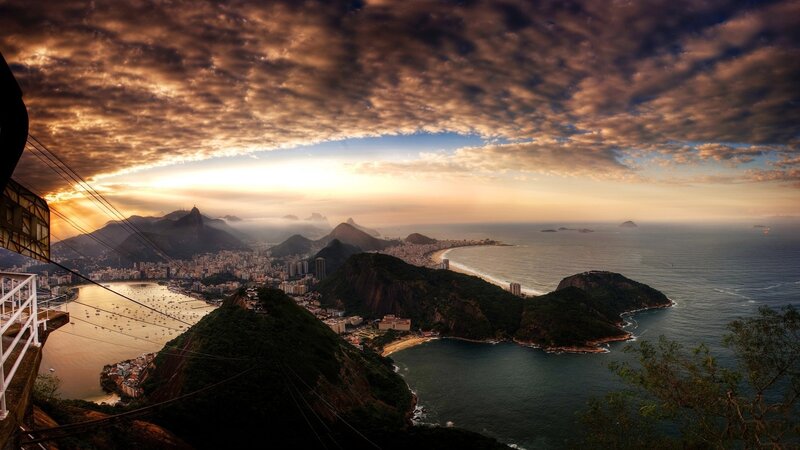 Rio De Janeiro Skyline — Orange, Dramatic