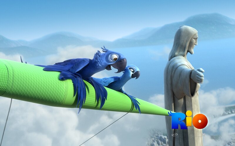 Rio movie scene with birds