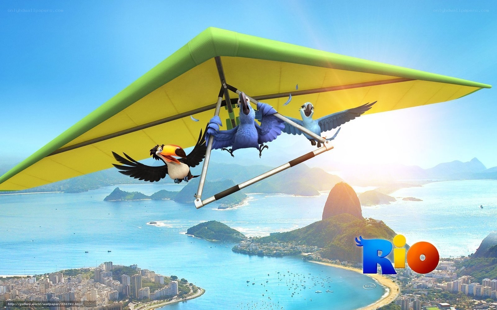 Rio movie scene with birds