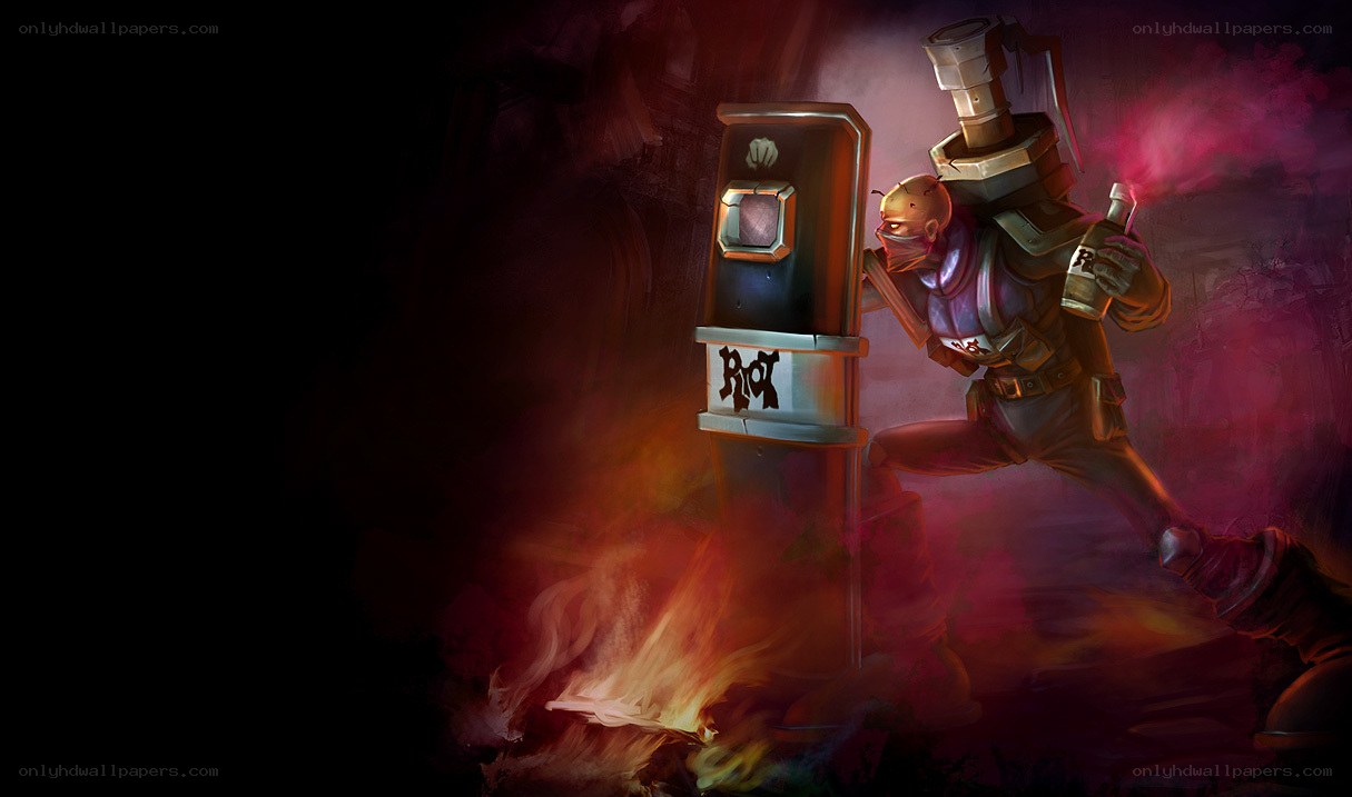 Riot character in action