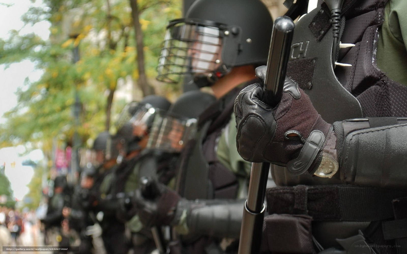 Riot police in formation