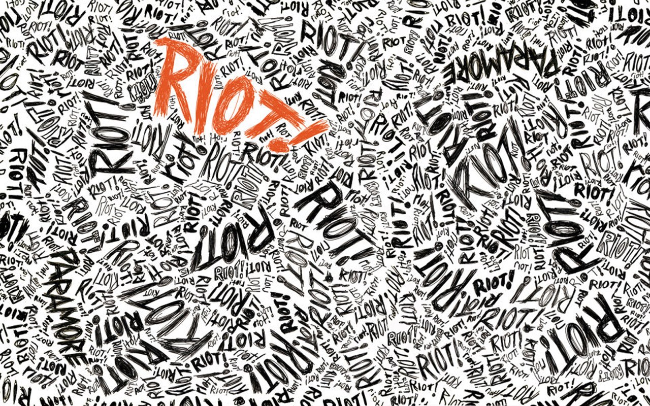 Riot text art collage