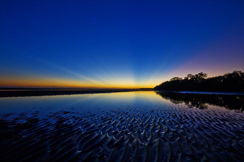 Rippled Sand at Sunset — Blue