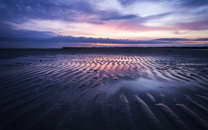 Rippled Sand at Sunset — Purple