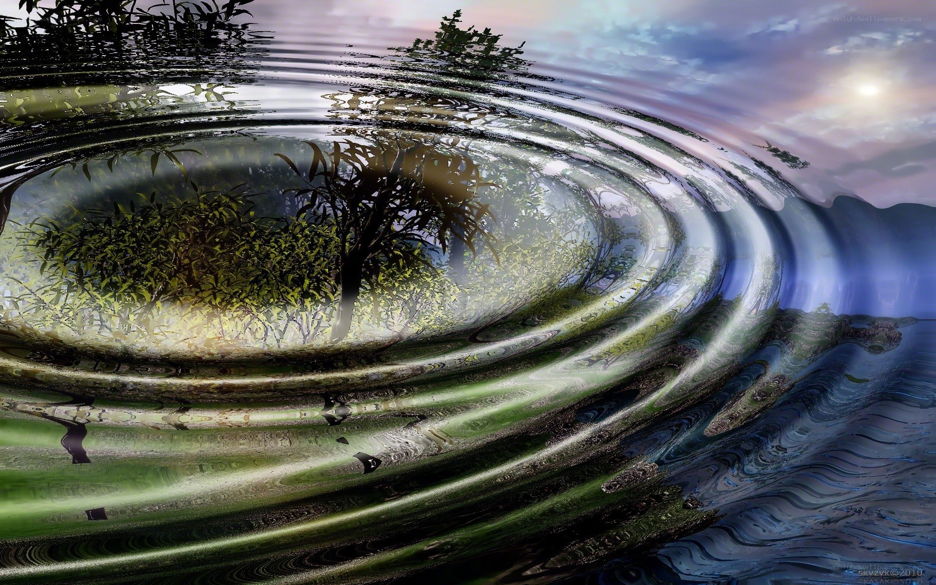 Ripples in a reflective pond