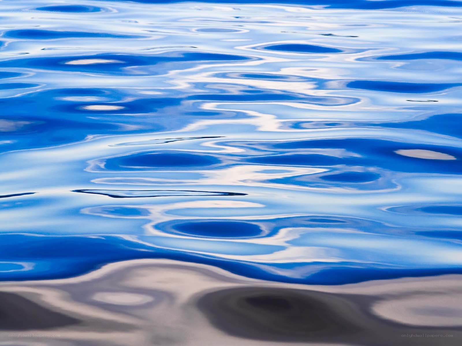 Ripples on a blue water surface