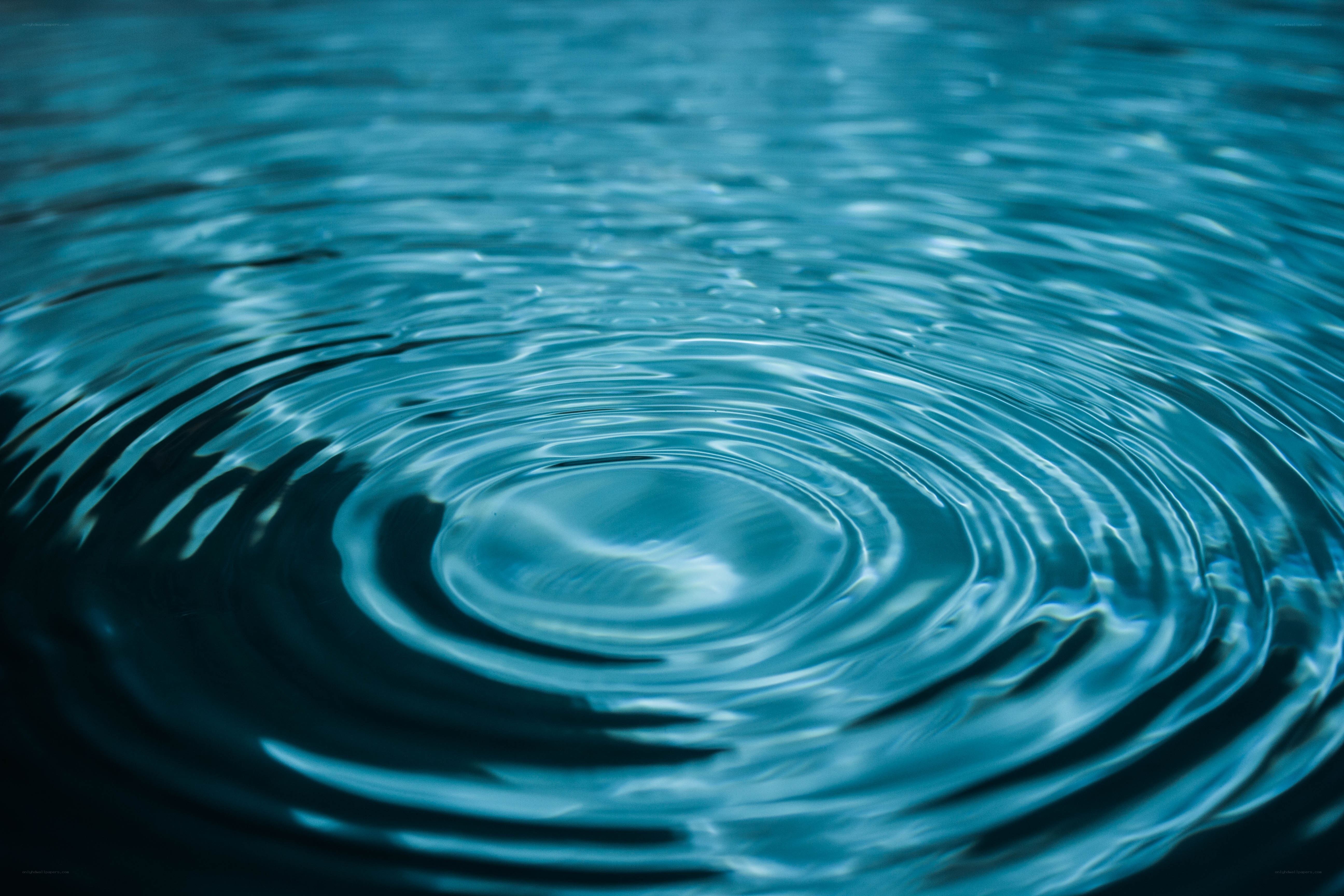 Ripples on a blue water surface