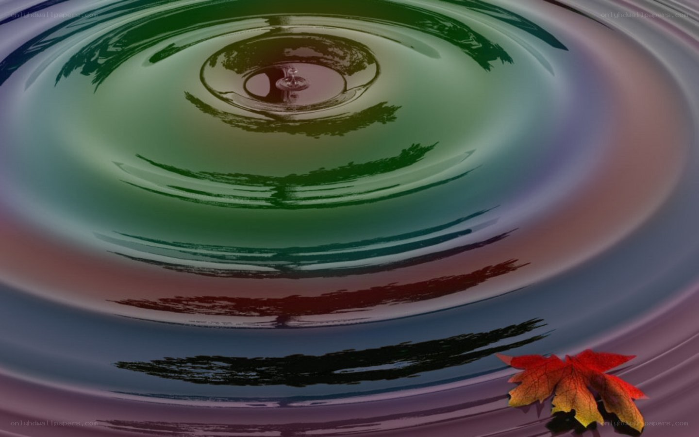 Ripples on a colorful pond