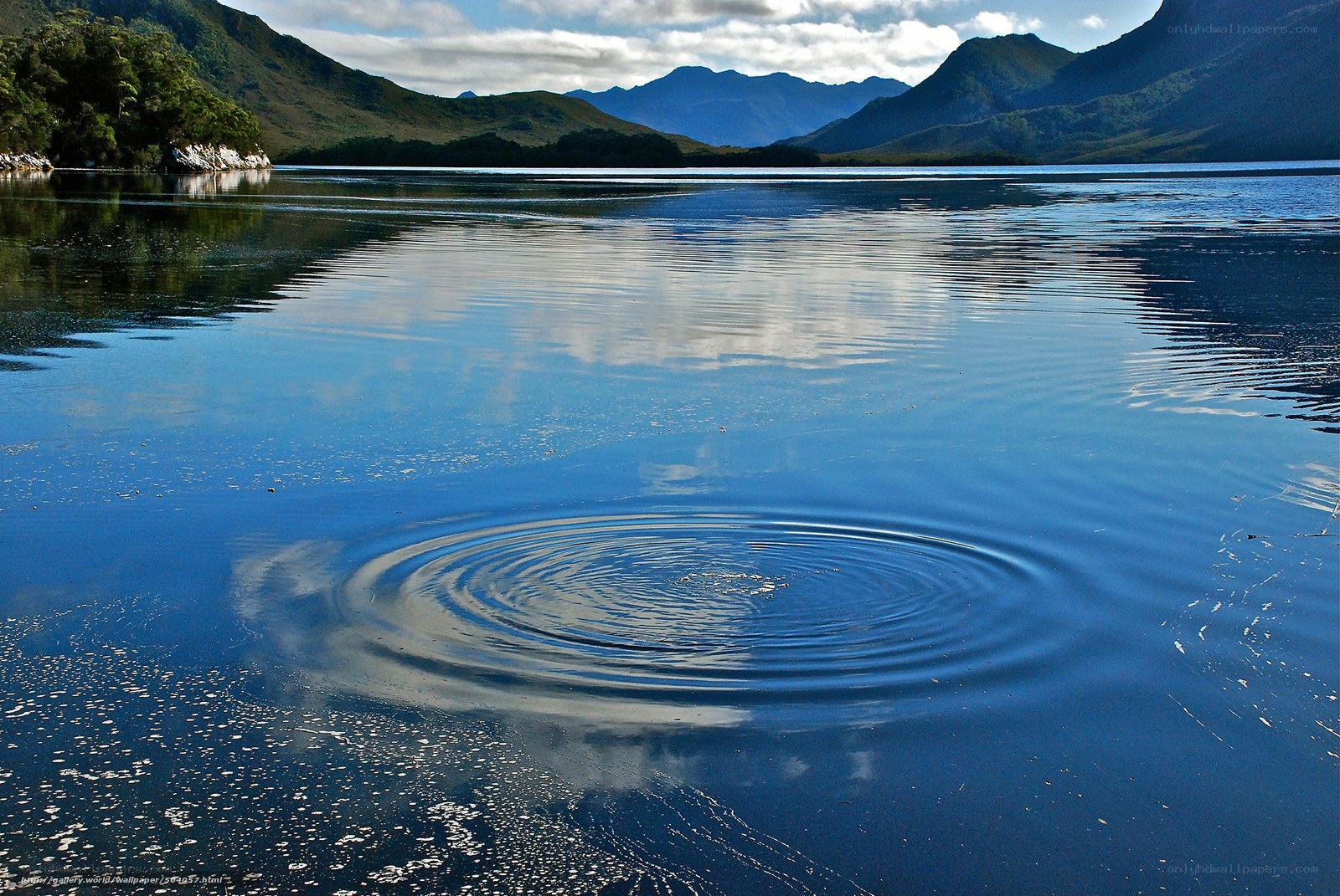 Ripples on a mountain lake