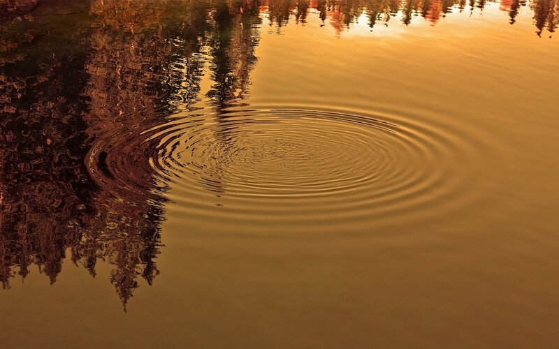 Ripples on Water Surface — Gold