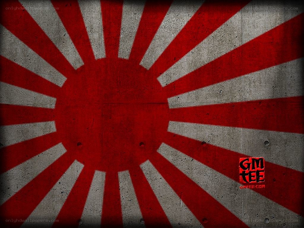 Rising Sun flag on concrete