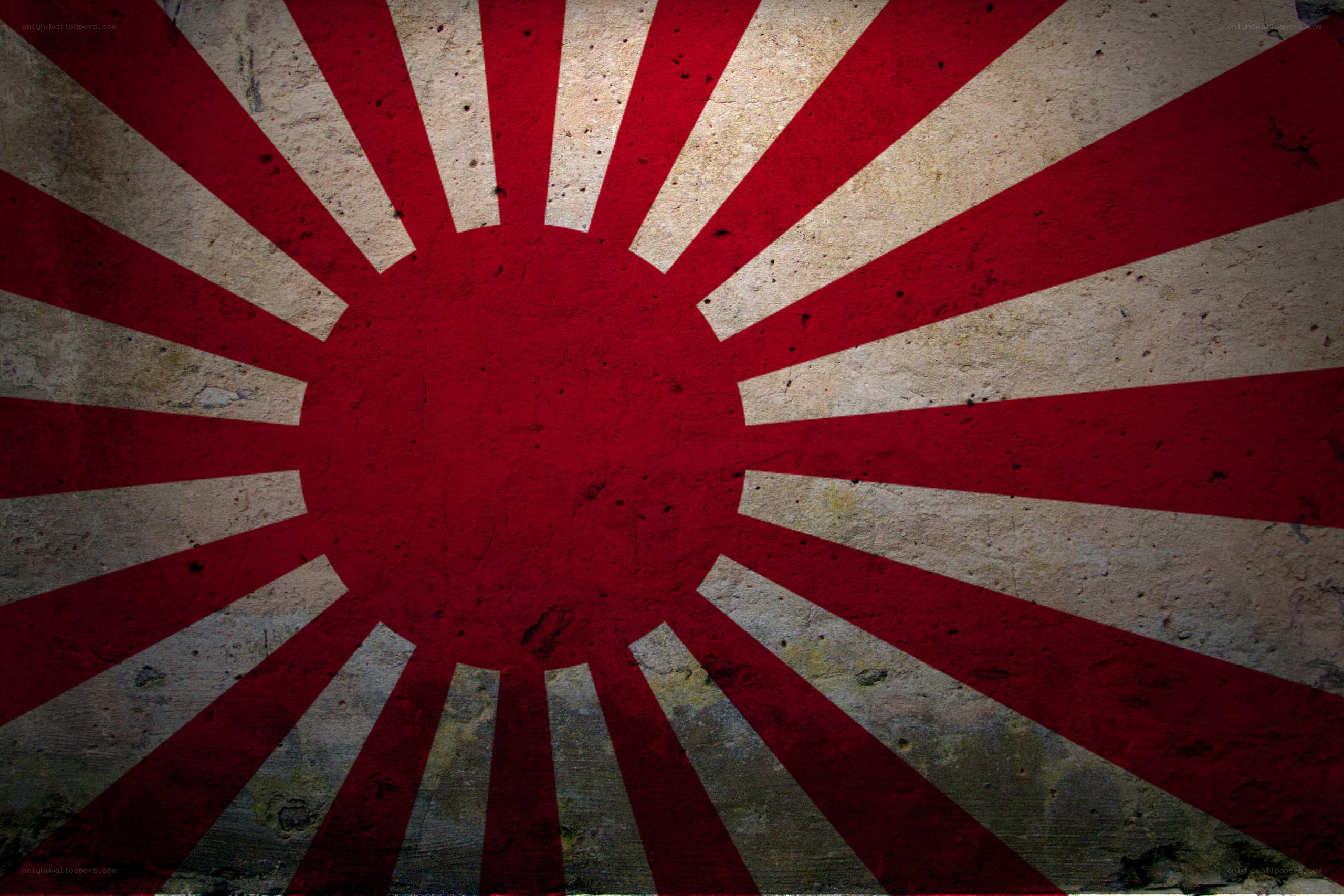 Rising Sun flag on concrete