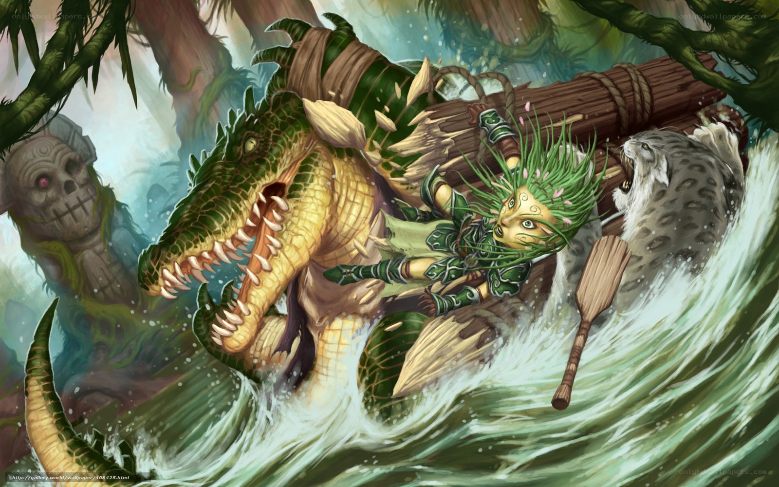 River adventure with crocodile