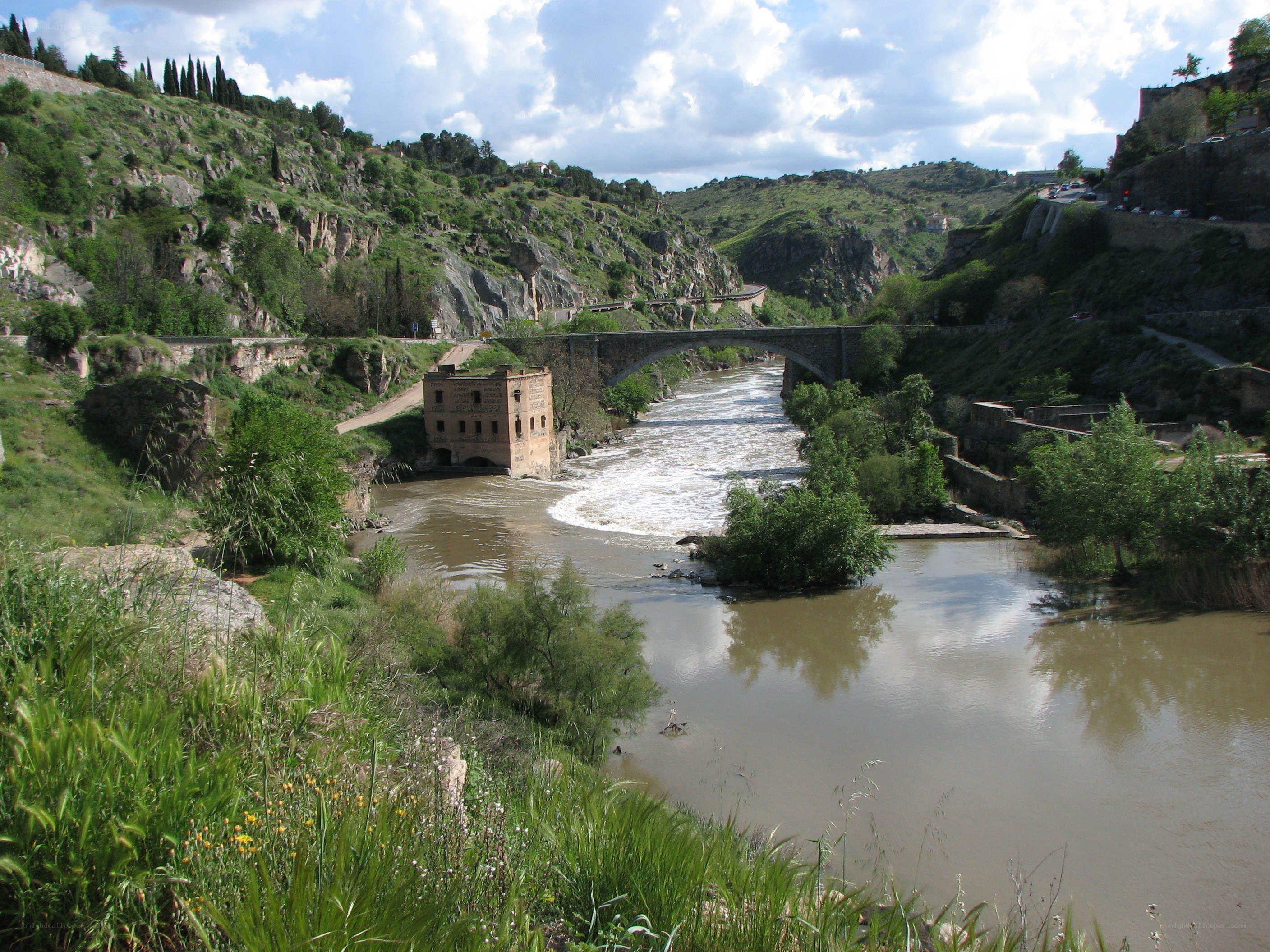 River and bridge in a valley
