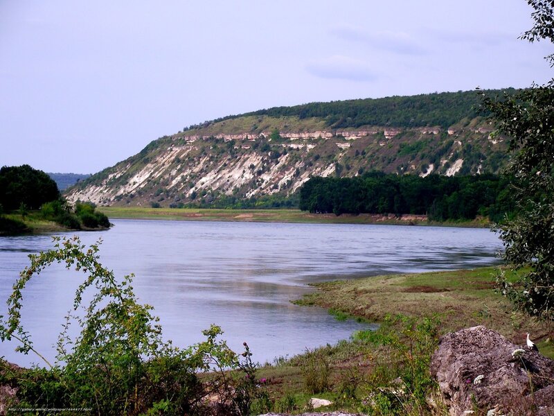 River and Cliffs Landscape