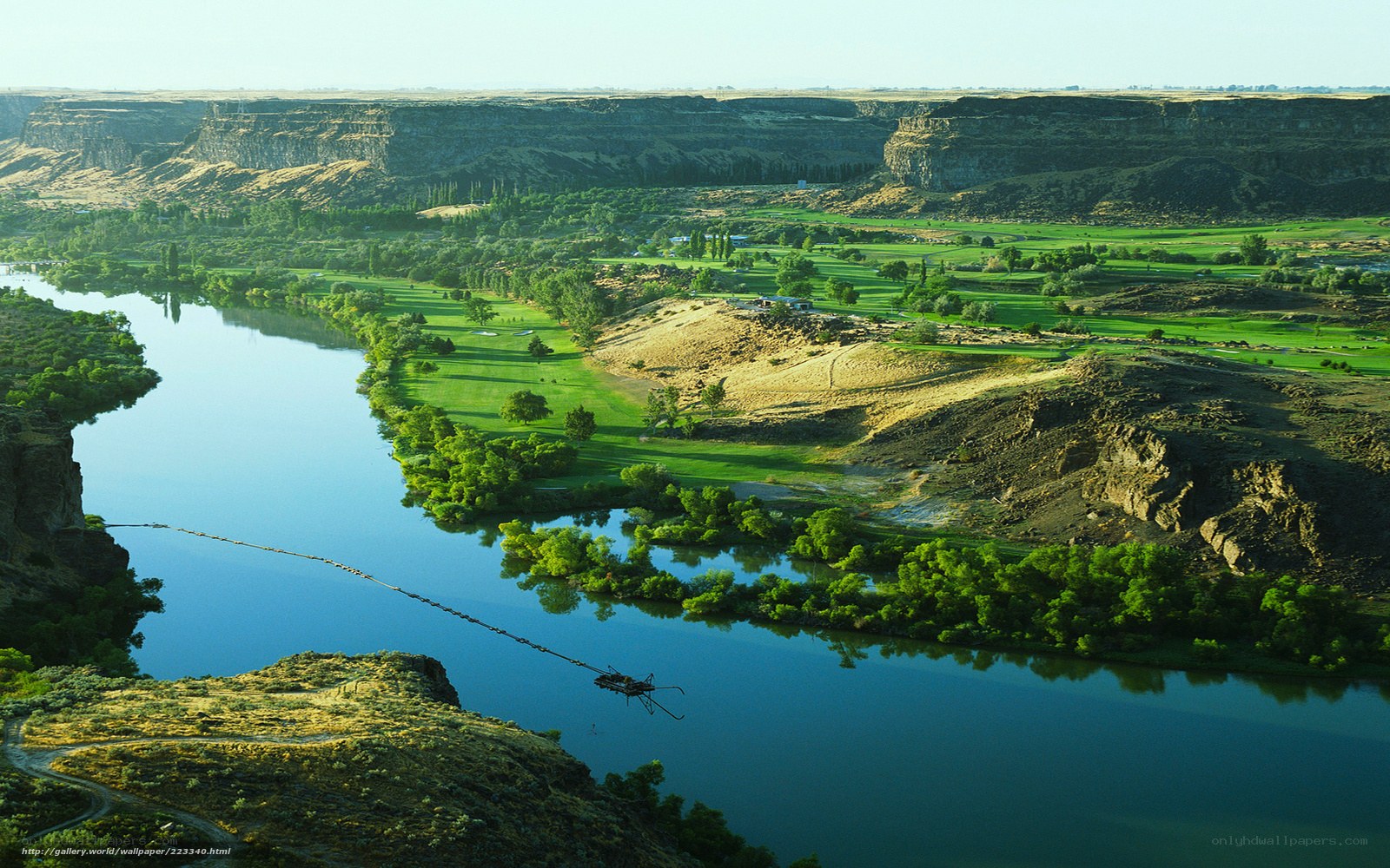 River and golf course in canyon