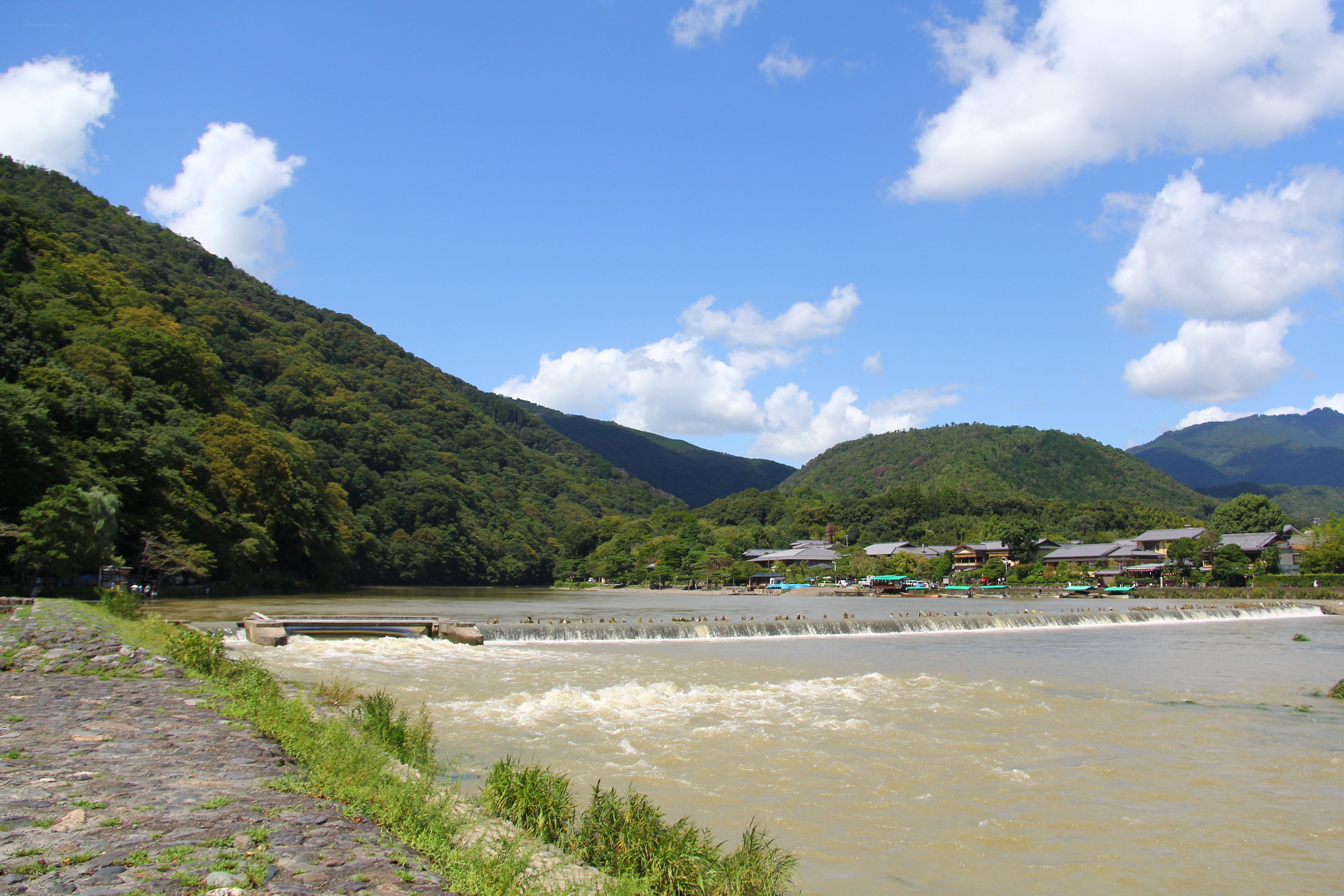 River and mountains in Japan