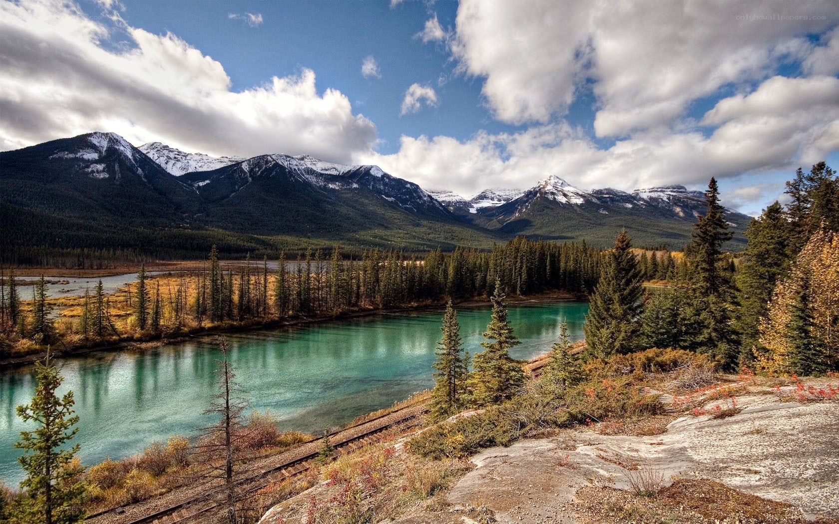 river and mountains landscape
