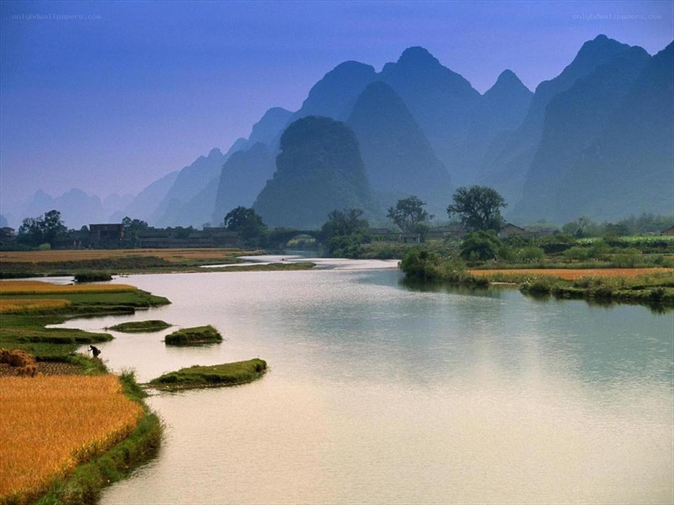 River and mountains landscape