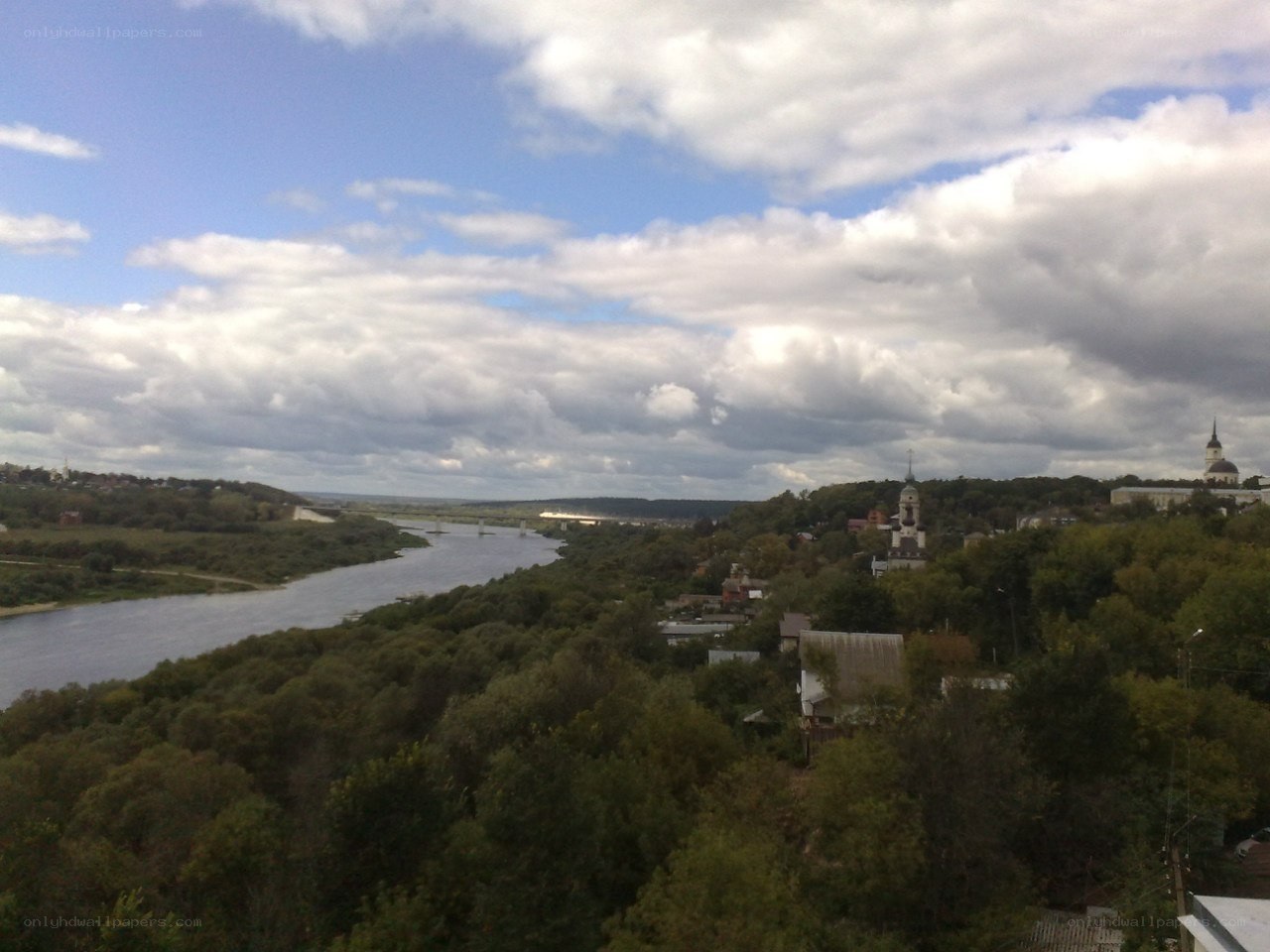 River and town from a hill