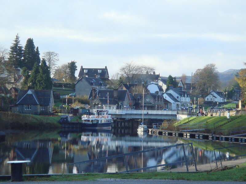 River and village scene