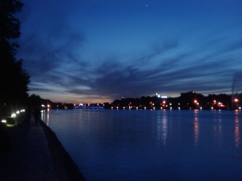 River at Dusk — Blue, Calm, Night