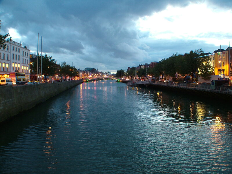River at Dusk — Blue, Dramatic, Night, Photograph
