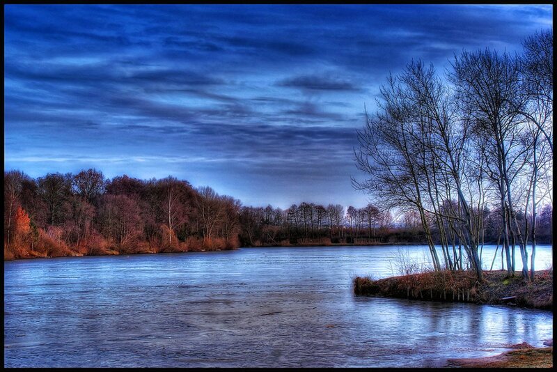River at Dusk — Blue, Dramatic, Night