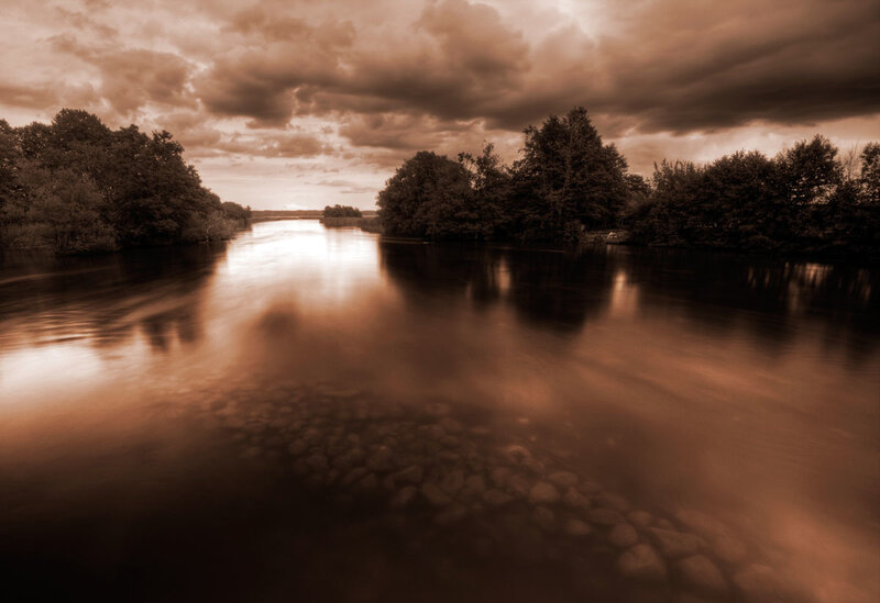 River at Dusk — Brown
