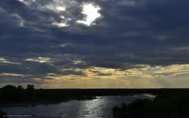 River at Dusk — Gray