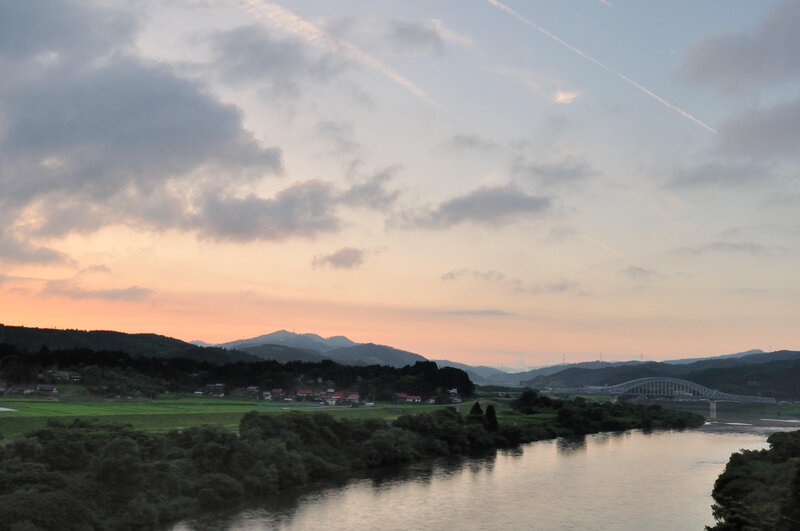 River at Dusk — Orange, Serene