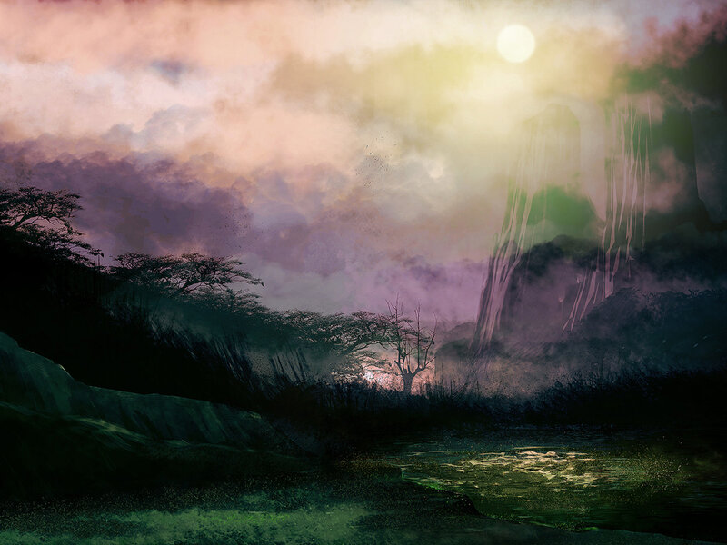 River at Dusk — Purple