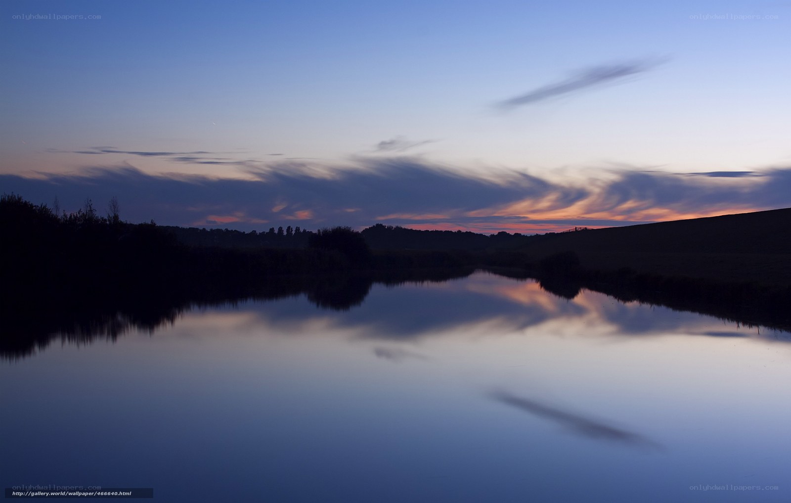 River at dusk with colorful sky