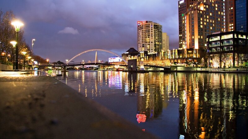 River at Night — Blue, Calm