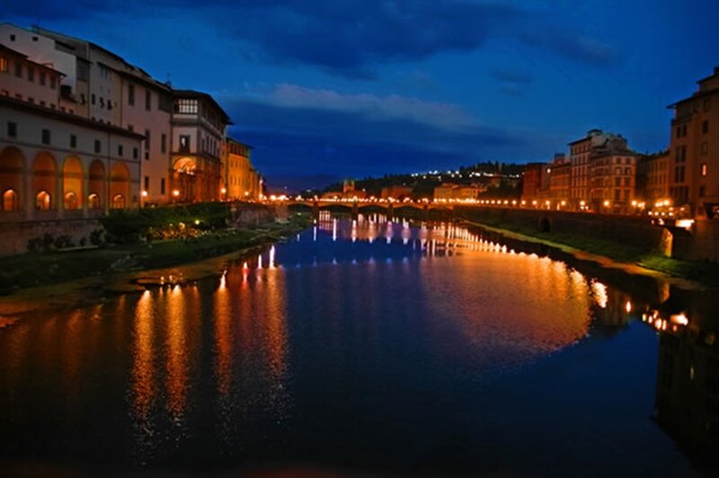 River at Night — Blue, Serene, Photograph