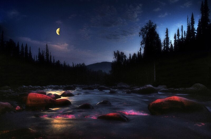 River at Night — Blue