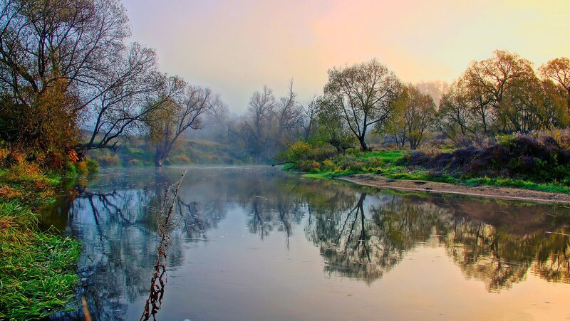 River at Sunrise — Blue